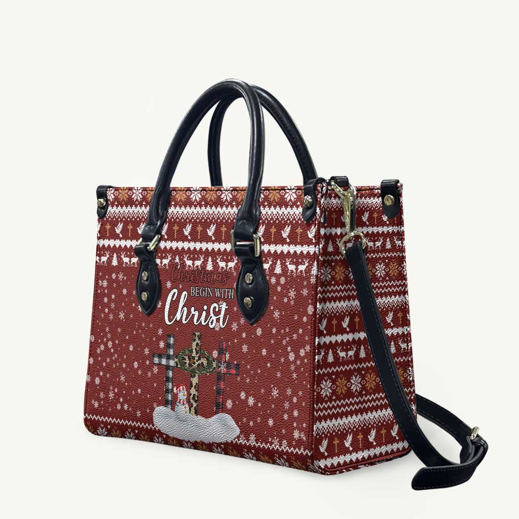 Christian Noel Christmas Leather Bag Xmas Holiday Patterns - Wonder Print Shop