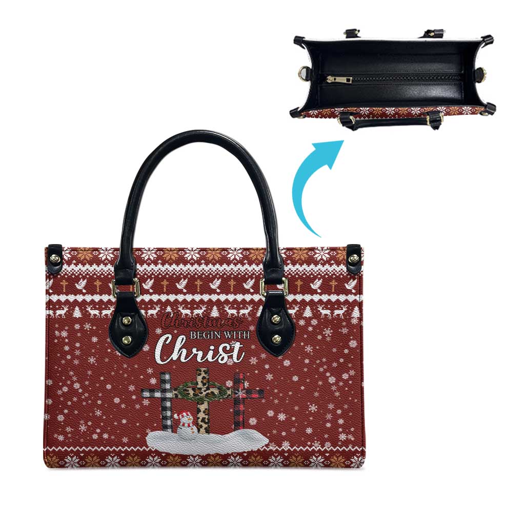 Christian Noel Christmas Leather Bag Xmas Holiday Patterns - Wonder Print Shop