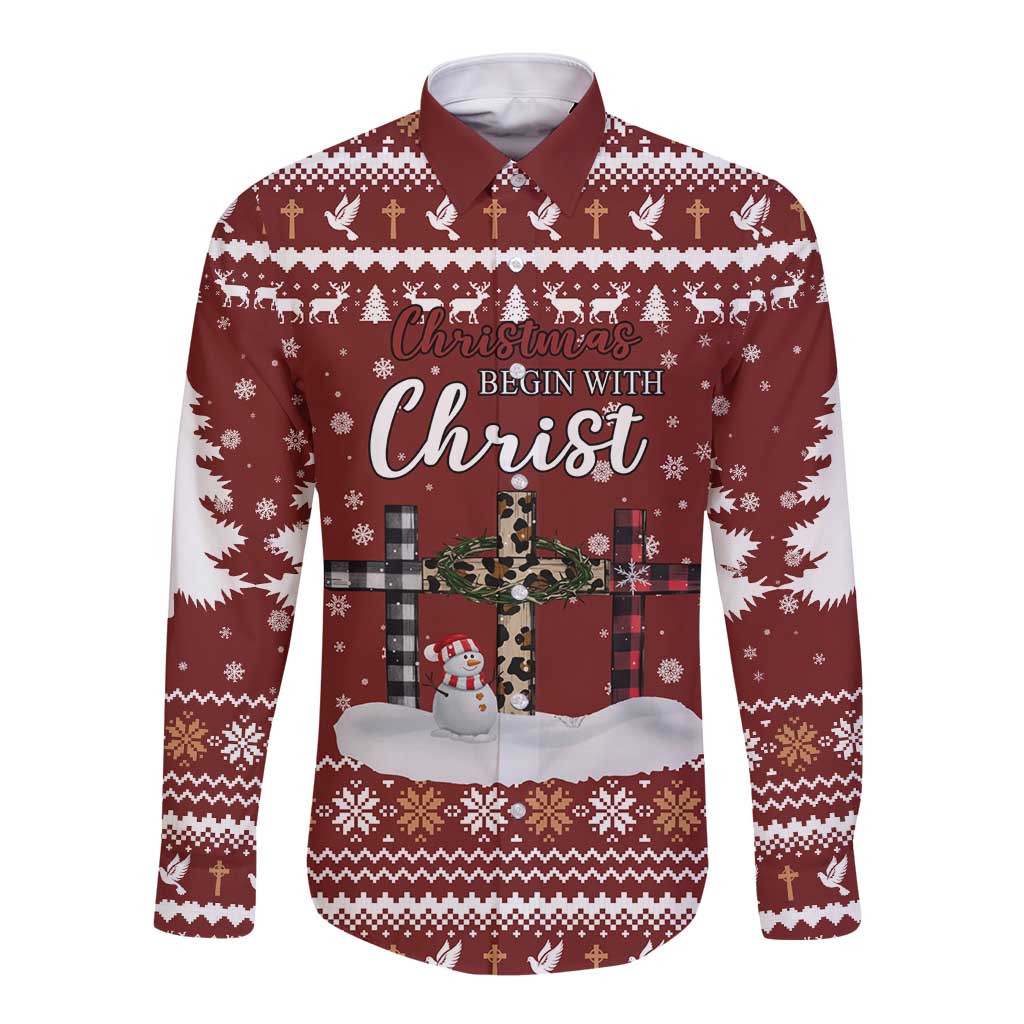 Christian Noel Christmas Long Sleeve Button Shirt Xmas Holiday Patterns - Wonder Print Shop
