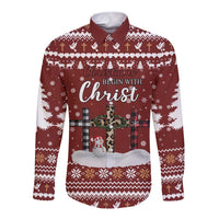 Christian Noel Christmas Long Sleeve Button Shirt Xmas Holiday Patterns - Wonder Print Shop