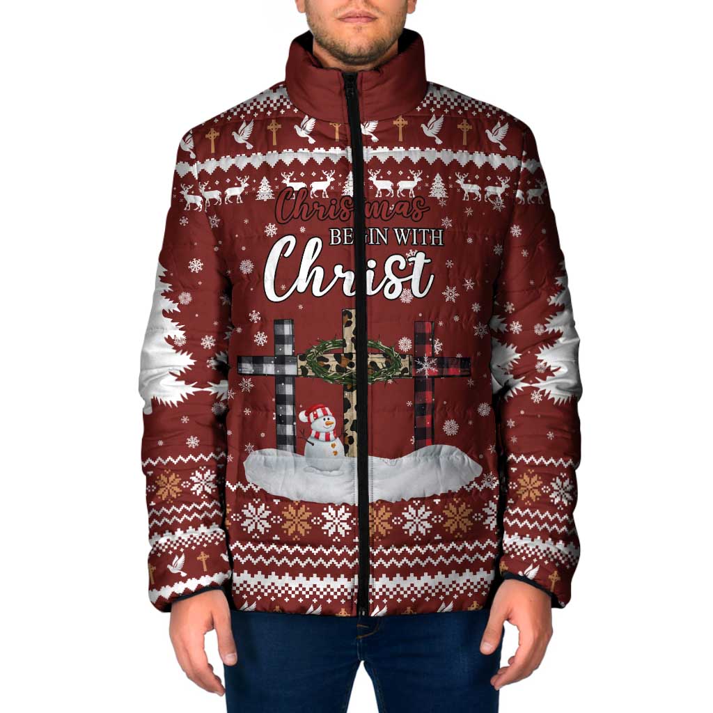 Christian Noel Christmas Padded Jacket Xmas Holiday Patterns - Wonder Print Shop