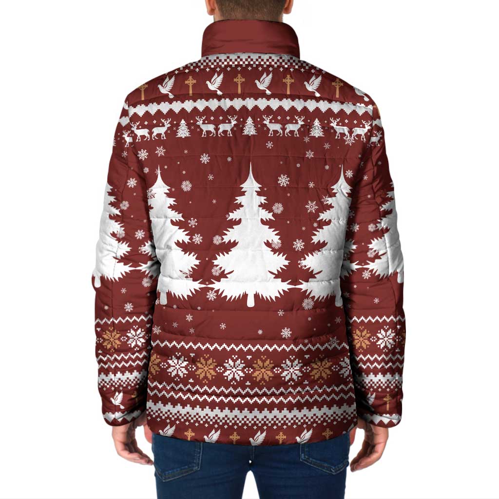 Christian Noel Christmas Padded Jacket Xmas Holiday Patterns - Wonder Print Shop