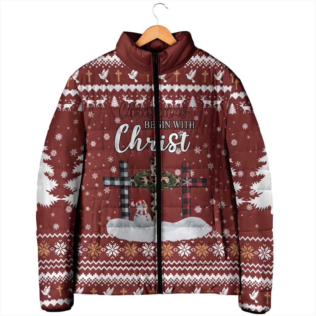 Christian Noel Christmas Padded Jacket Xmas Holiday Patterns - Wonder Print Shop
