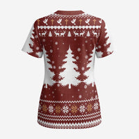 Christian Noel Christmas Scrub Top Xmas Holiday Patterns - Wonder Print Shop