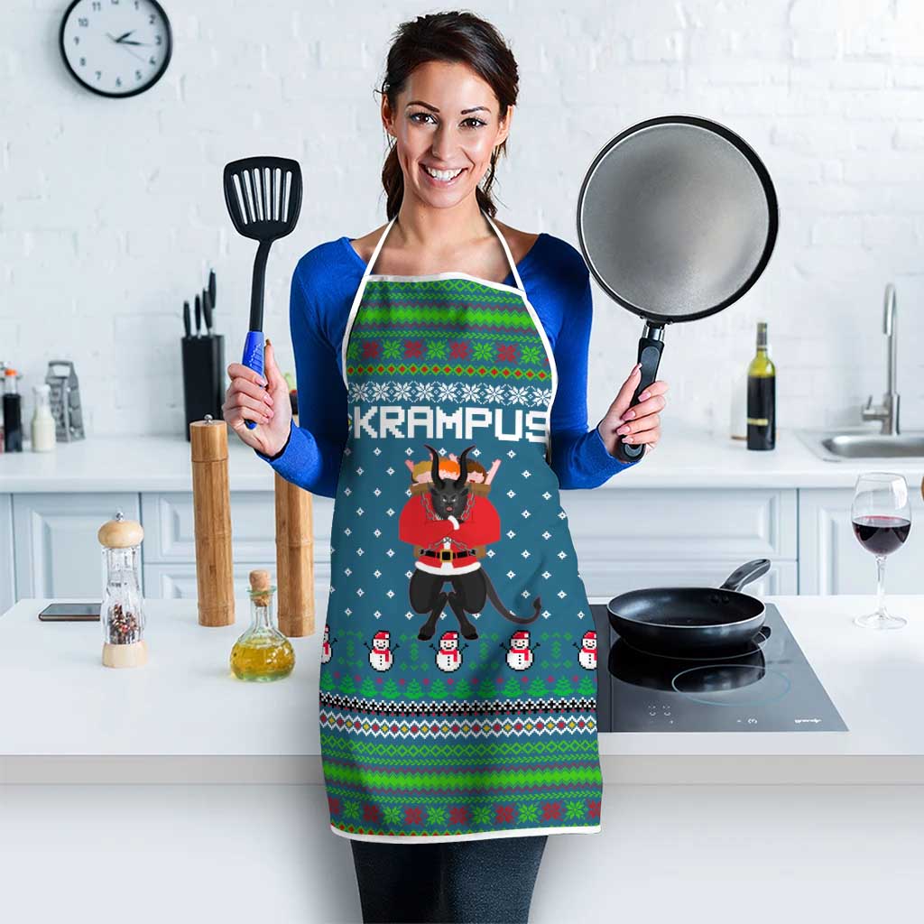 Merry Krampus Christmas Apron Xmas Holiday Patterns - Wonder Print Shop