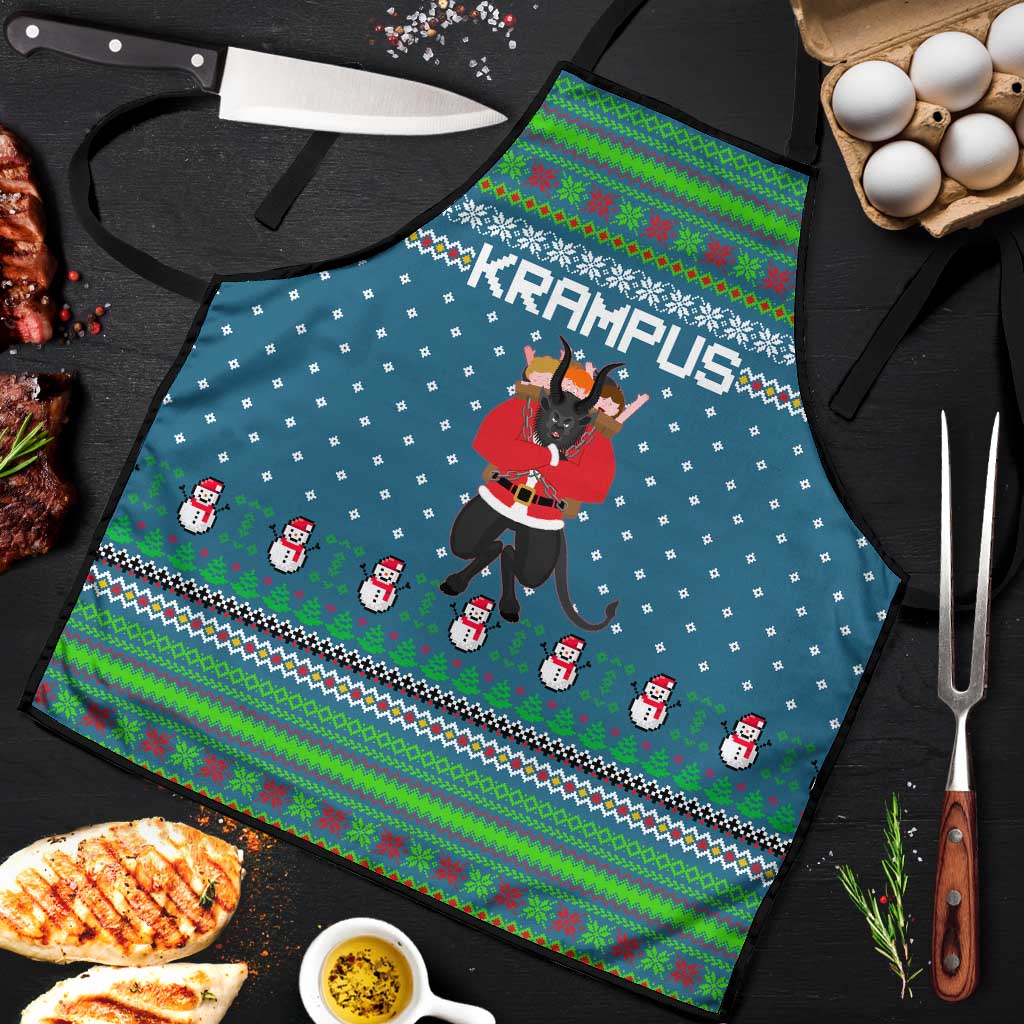 Merry Krampus Christmas Apron Xmas Holiday Patterns - Wonder Print Shop