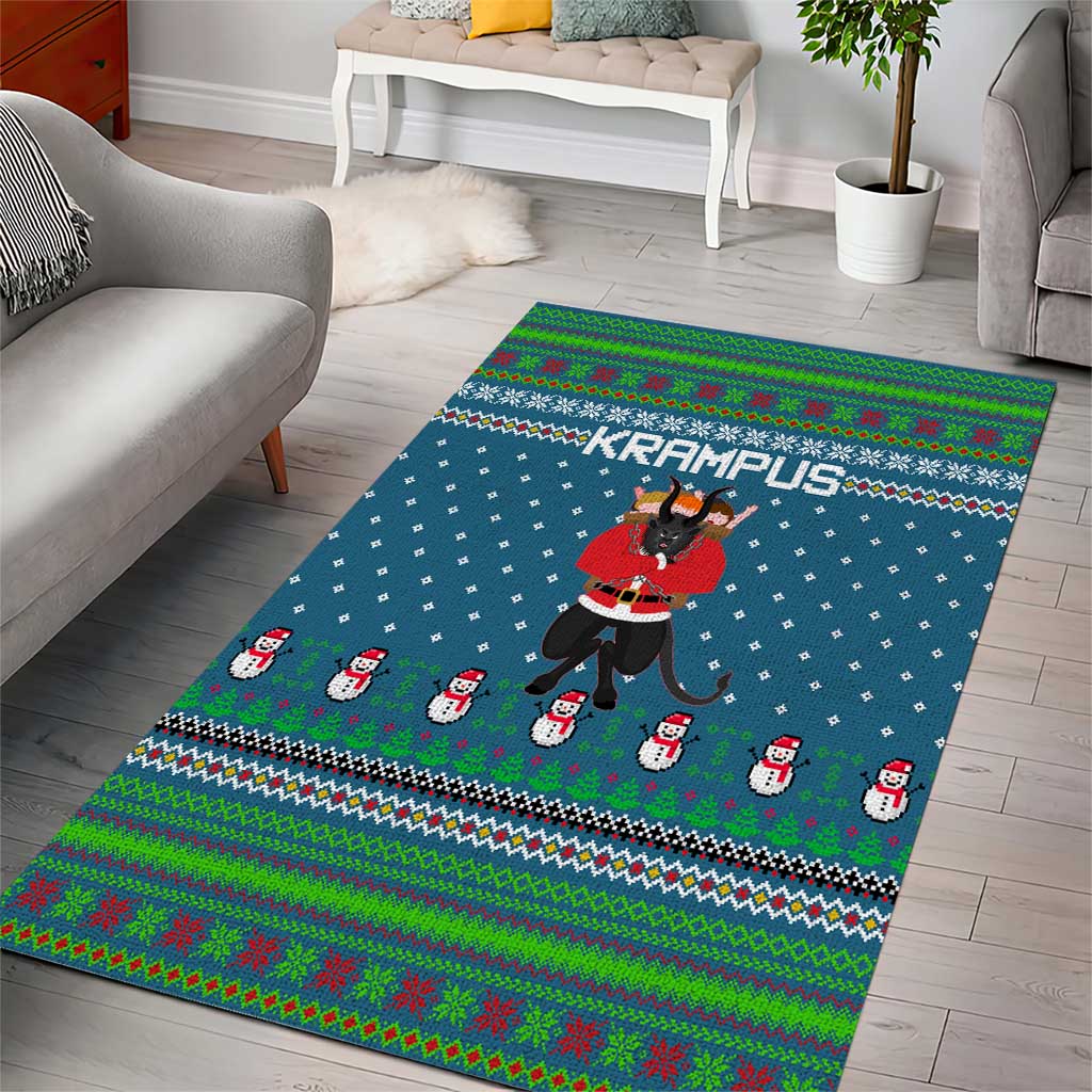 Merry Krampus Christmas Area Rug Xmas Holiday Patterns - Wonder Print Shop