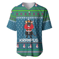 Merry Krampus Christmas Baseball Jersey Xmas Holiday Patterns - Wonder Print Shop