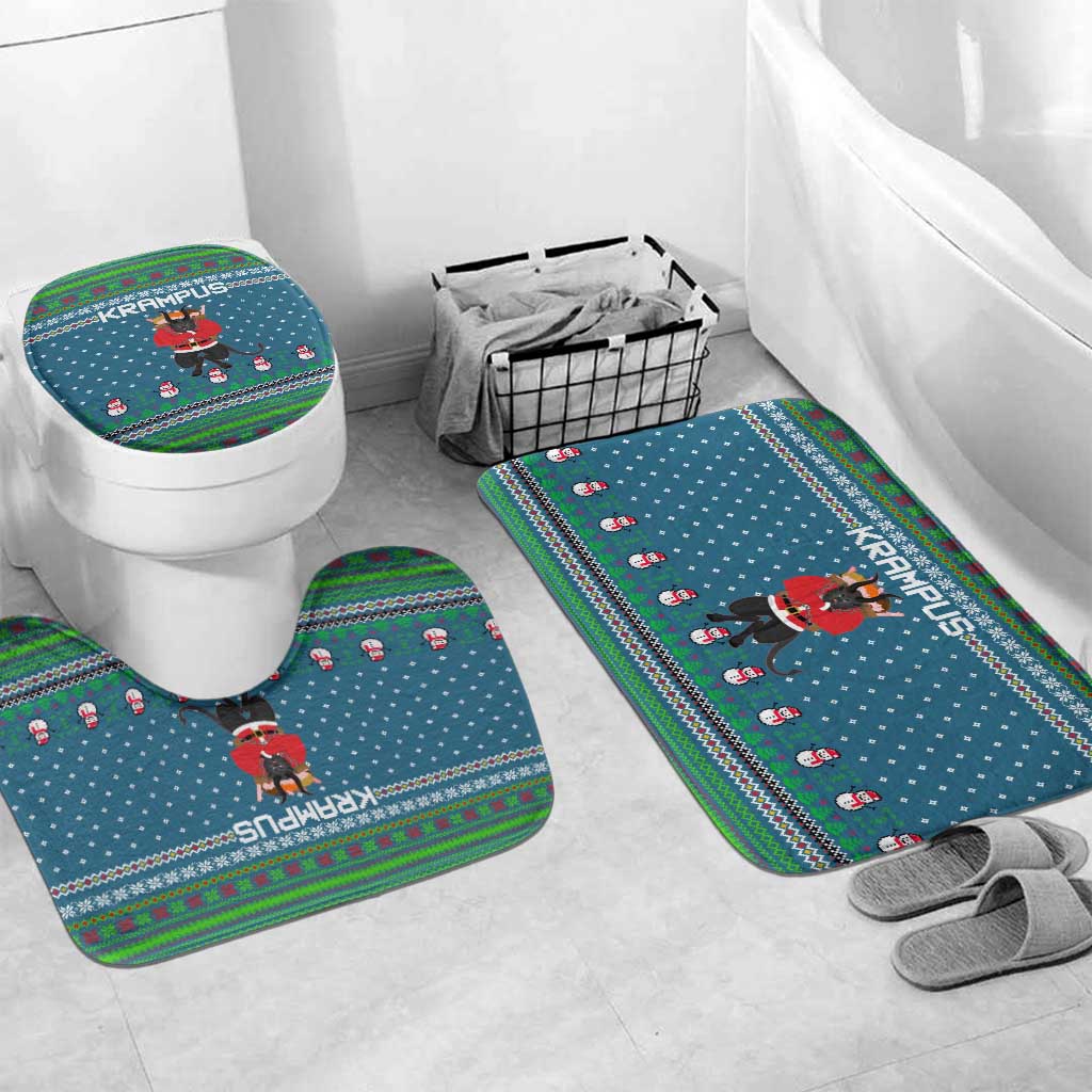 Merry Krampus Christmas Bathroom Set Xmas Holiday Patterns - Wonder Print Shop