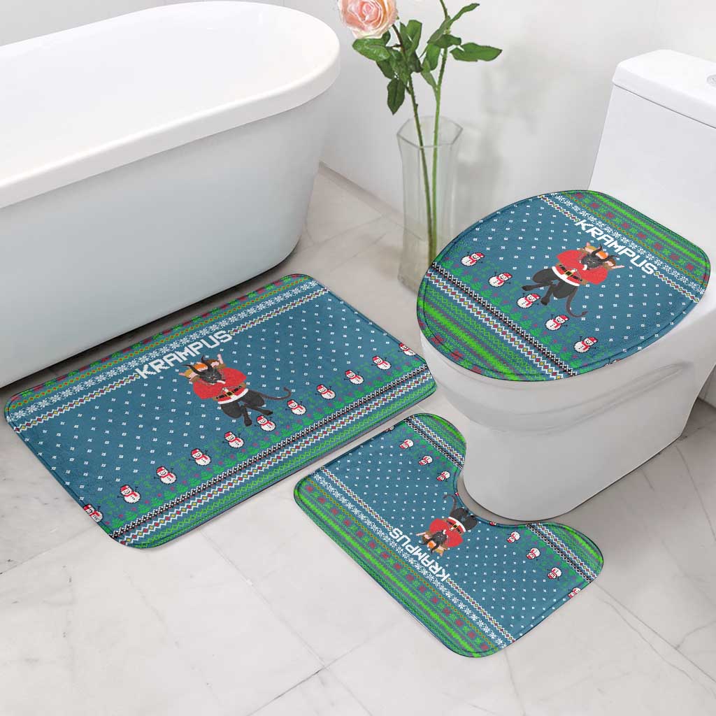 Merry Krampus Christmas Bathroom Set Xmas Holiday Patterns - Wonder Print Shop