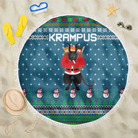 Merry Krampus Christmas Beach Blanket Xmas Holiday Patterns - Wonder Print Shop