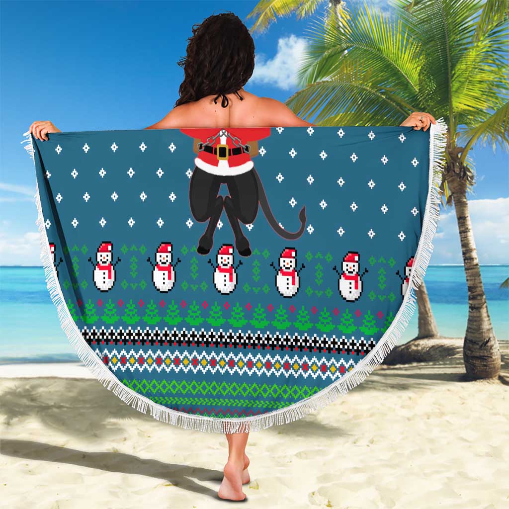 Merry Krampus Christmas Beach Blanket Xmas Holiday Patterns - Wonder Print Shop