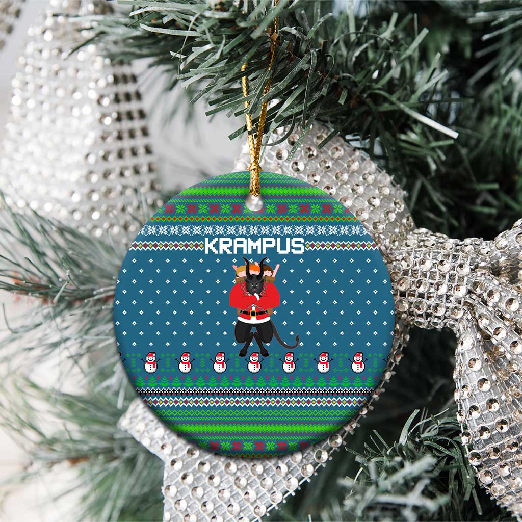 Merry Krampus Christmas Ceramic Ornament Xmas Holiday Patterns - Wonder Print Shop