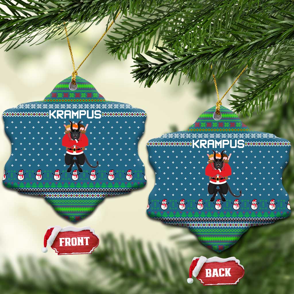 Merry Krampus Christmas Ceramic Ornament Xmas Holiday Patterns - Wonder Print Shop
