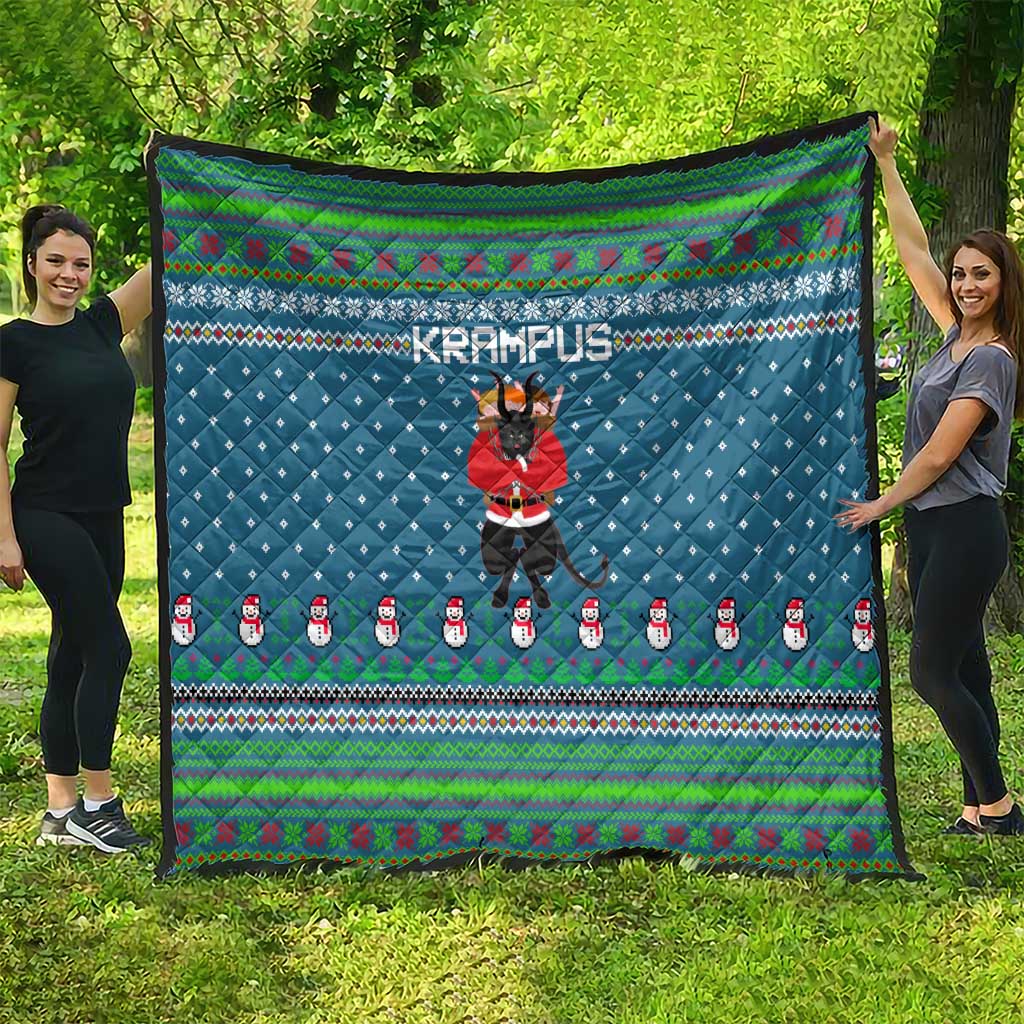 Merry Krampus Christmas Quilt Xmas Holiday Patterns - Wonder Print Shop