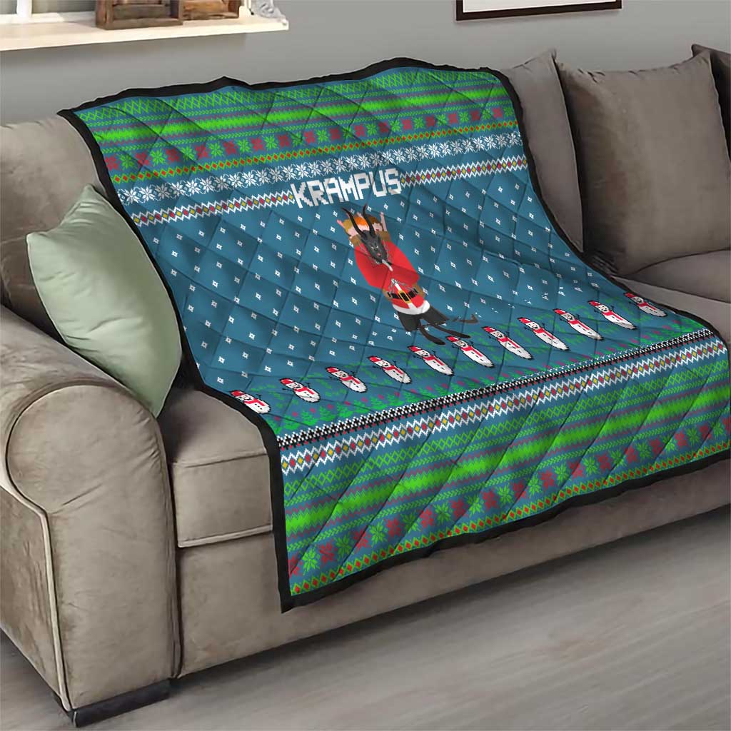 Merry Krampus Christmas Quilt Xmas Holiday Patterns - Wonder Print Shop