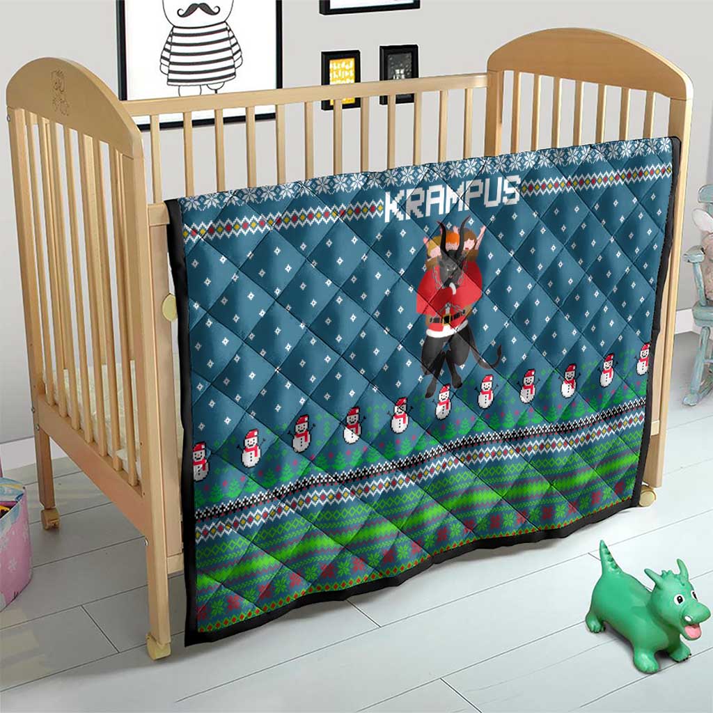Merry Krampus Christmas Quilt Xmas Holiday Patterns - Wonder Print Shop