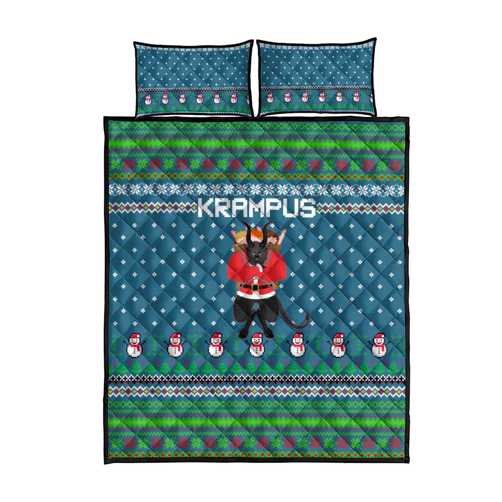Merry Krampus Christmas Quilt Bed Set Xmas Holiday Patterns - Wonder Print Shop