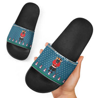 Merry Krampus Christmas Slide Sandals Xmas Holiday Patterns - Wonder Print Shop
