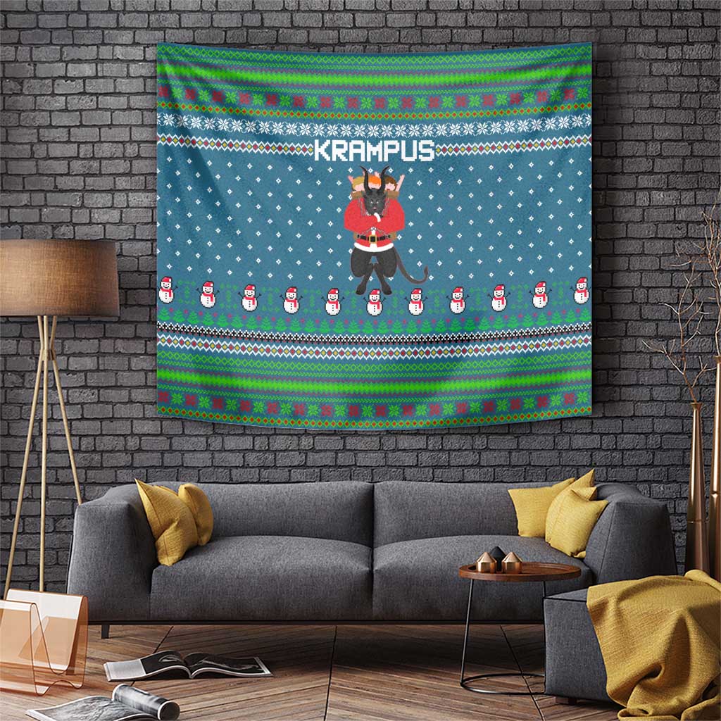 Merry Krampus Christmas Tapestry Xmas Holiday Patterns - Wonder Print Shop