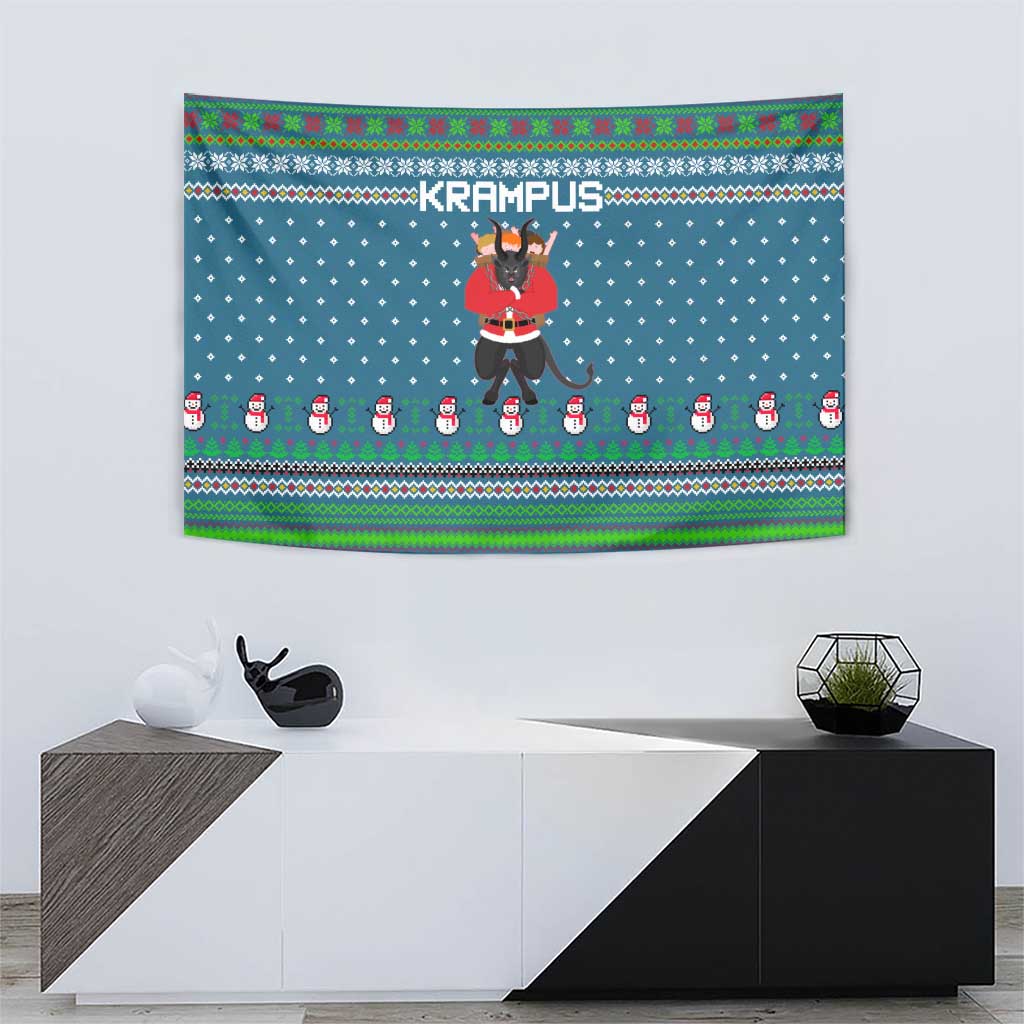 Merry Krampus Christmas Tapestry Xmas Holiday Patterns - Wonder Print Shop