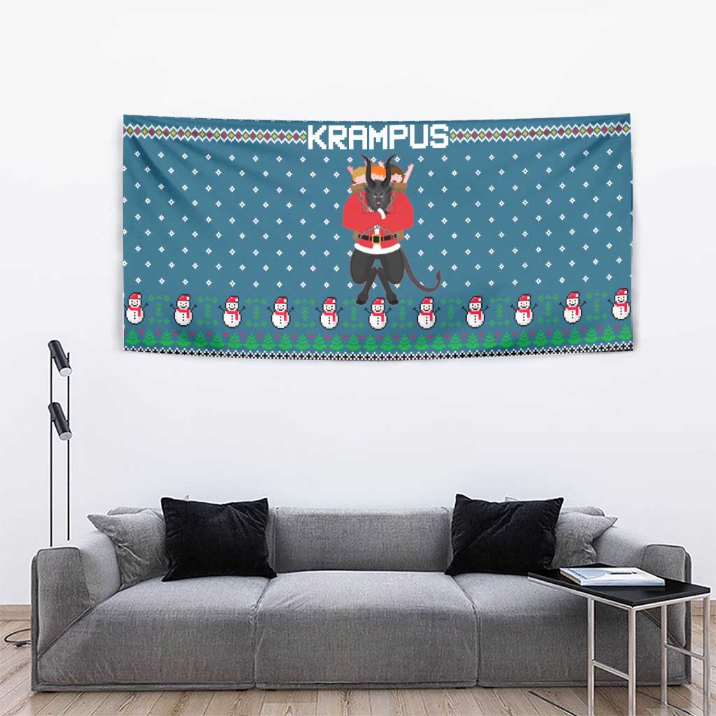Merry Krampus Christmas Tapestry Xmas Holiday Patterns - Wonder Print Shop