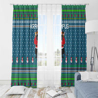 Merry Krampus Christmas Window Curtain Xmas Holiday Patterns - Wonder Print Shop