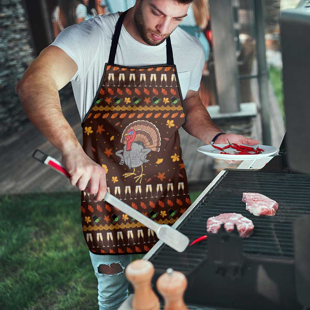 Turkey And WIne Christmas Apron Xmas Holiday Patterns - Wonder Print Shop