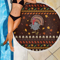 Turkey And WIne Christmas Beach Blanket Xmas Holiday Patterns - Wonder Print Shop