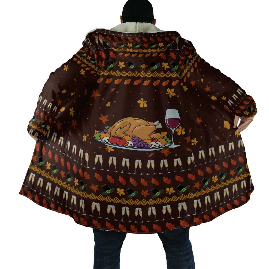 Turkey And WIne Christmas Cloak Xmas Holiday Patterns - Wonder Print Shop