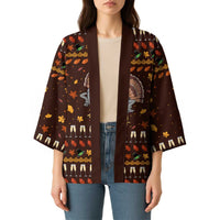 Turkey And WIne Christmas Kimono Xmas Holiday Patterns - Wonder Print Shop
