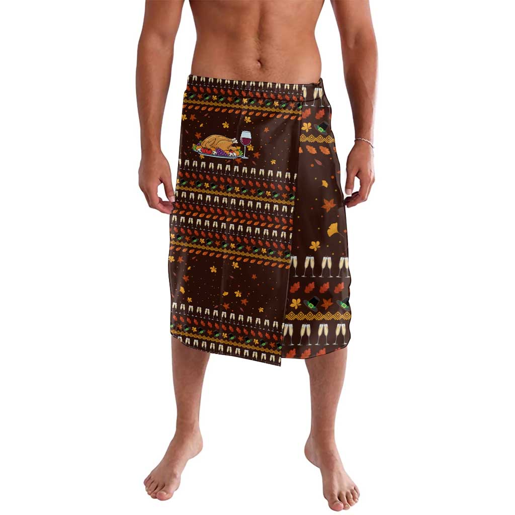Turkey And WIne Christmas Lavalava Xmas Holiday Patterns - Wonder Print Shop
