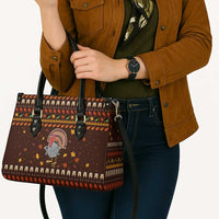Turkey And WIne Christmas Leather Bag Xmas Holiday Patterns - Wonder Print Shop