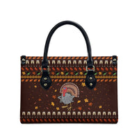 Turkey And WIne Christmas Leather Bag Xmas Holiday Patterns - Wonder Print Shop