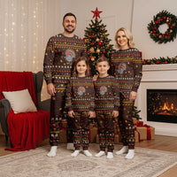 Turkey And WIne Christmas Pajama Set Xmas Holiday Patterns - Wonder Print Shop