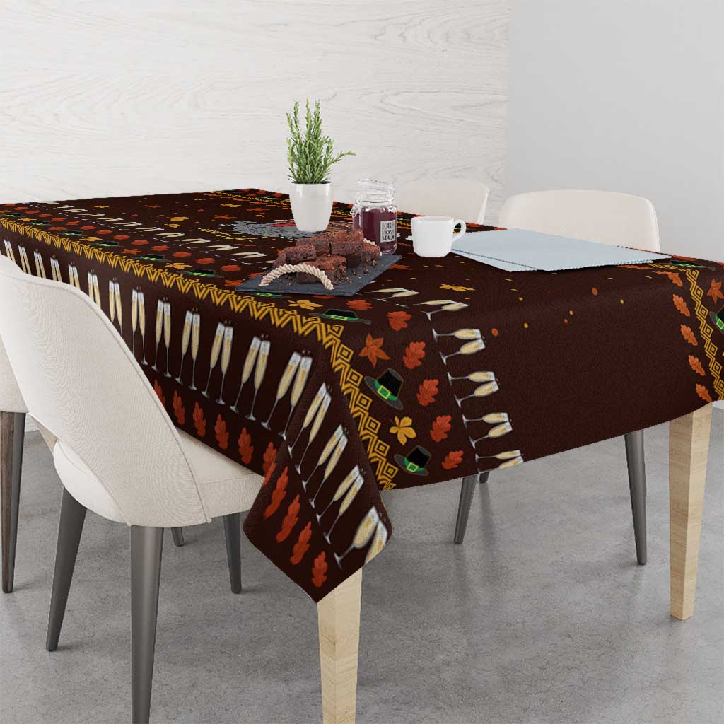 Turkey And WIne Christmas Tablecloth Xmas Holiday Patterns - Wonder Print Shop