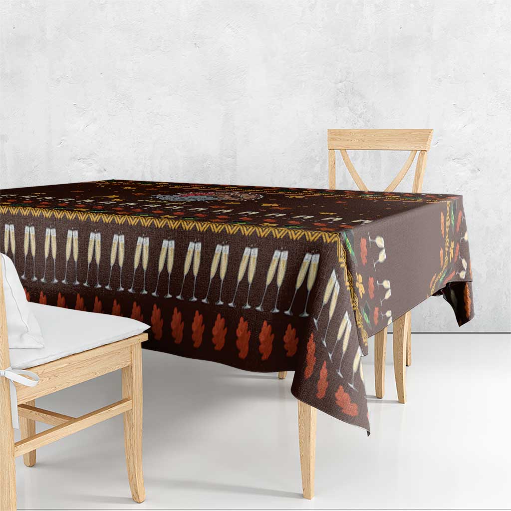 Turkey And WIne Christmas Tablecloth Xmas Holiday Patterns - Wonder Print Shop
