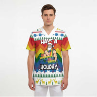 Have A Super Gay Holiday Christmas Scrub Top Xmas Holiday Patterns - Wonder Print Shop