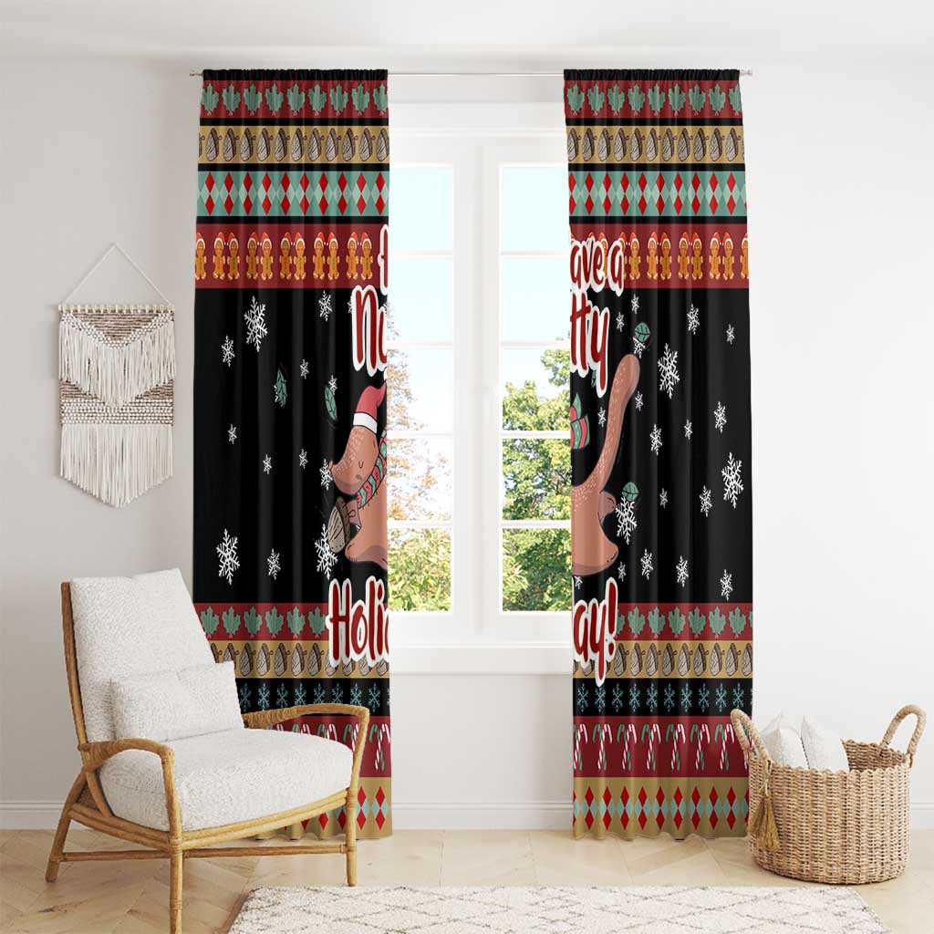 Have A Nutty Holiday Christmas Window Curtain Xmas Holiday Patterns - Wonder Print Shop