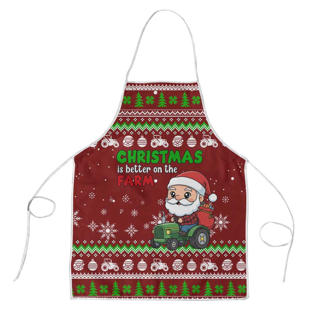 Tractor Santa Christmas Apron Xmas Holiday Patterns - Wonder Print Shop