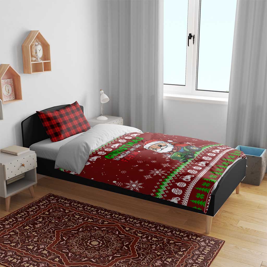 Tractor Santa Christmas Bedding Set Xmas Holiday Patterns - Wonder Print Shop