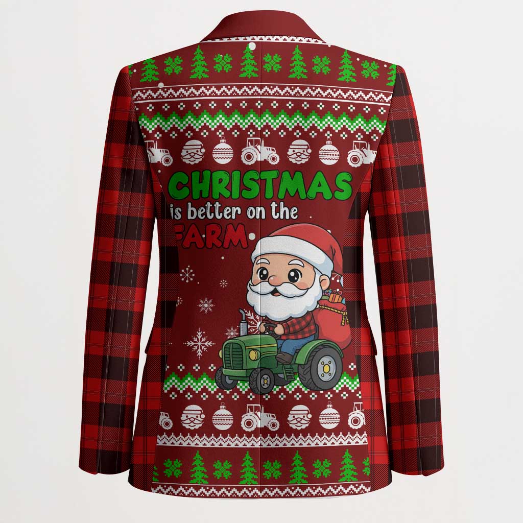 Tractor Santa Christmas Blazer Xmas Holiday Patterns - Wonder Print Shop