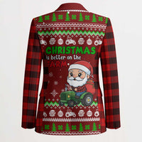 Tractor Santa Christmas Blazer Xmas Holiday Patterns - Wonder Print Shop