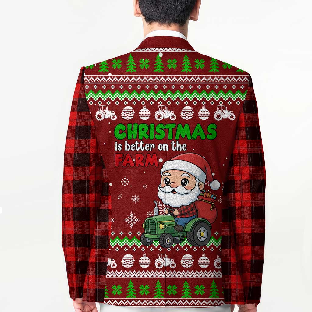 Tractor Santa Christmas Blazer Xmas Holiday Patterns - Wonder Print Shop