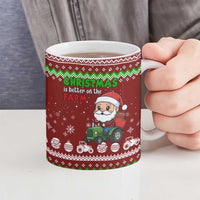 Tractor Santa Christmas Ceramic Mug Xmas Holiday Patterns - Wonder Print Shop