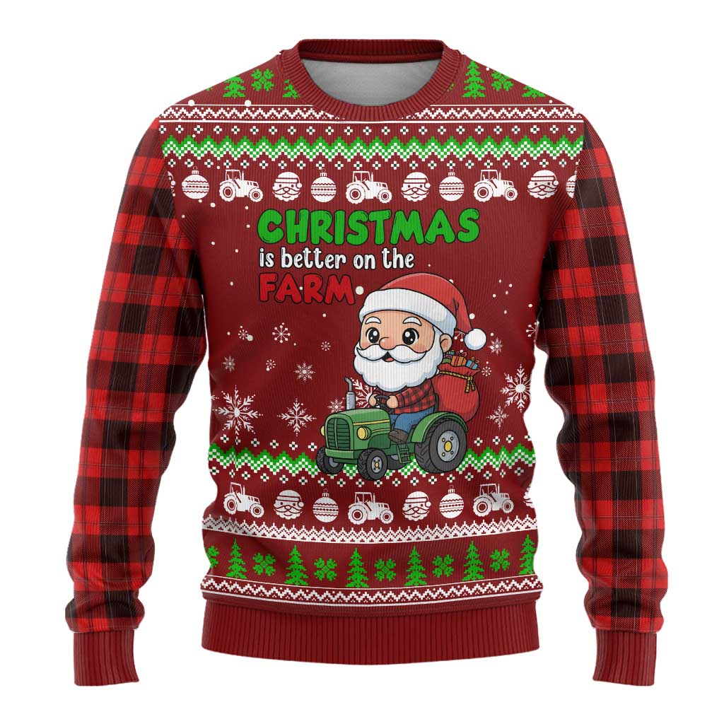 Tractor Santa Christmas Ugly Christmas Sweater Xmas Holiday Patterns - Wonder Print Shop