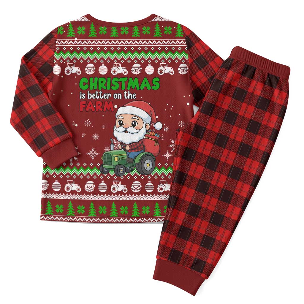 Tractor Santa Christmas Pajama Set Xmas Holiday Patterns - Wonder Print Shop