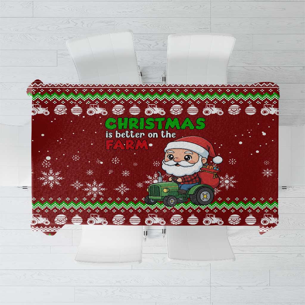 Tractor Santa Christmas Tablecloth Xmas Holiday Patterns - Wonder Print Shop