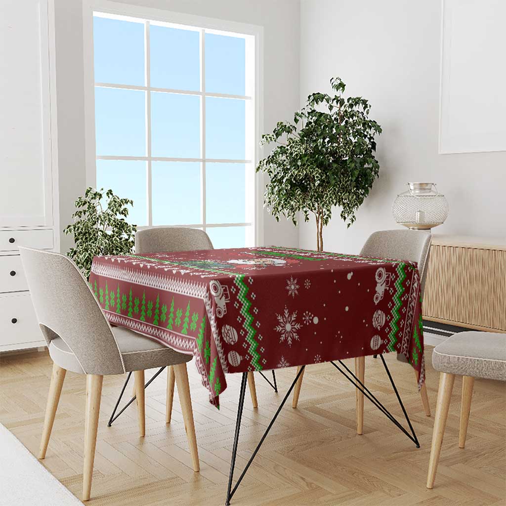 Tractor Santa Christmas Tablecloth Xmas Holiday Patterns - Wonder Print Shop