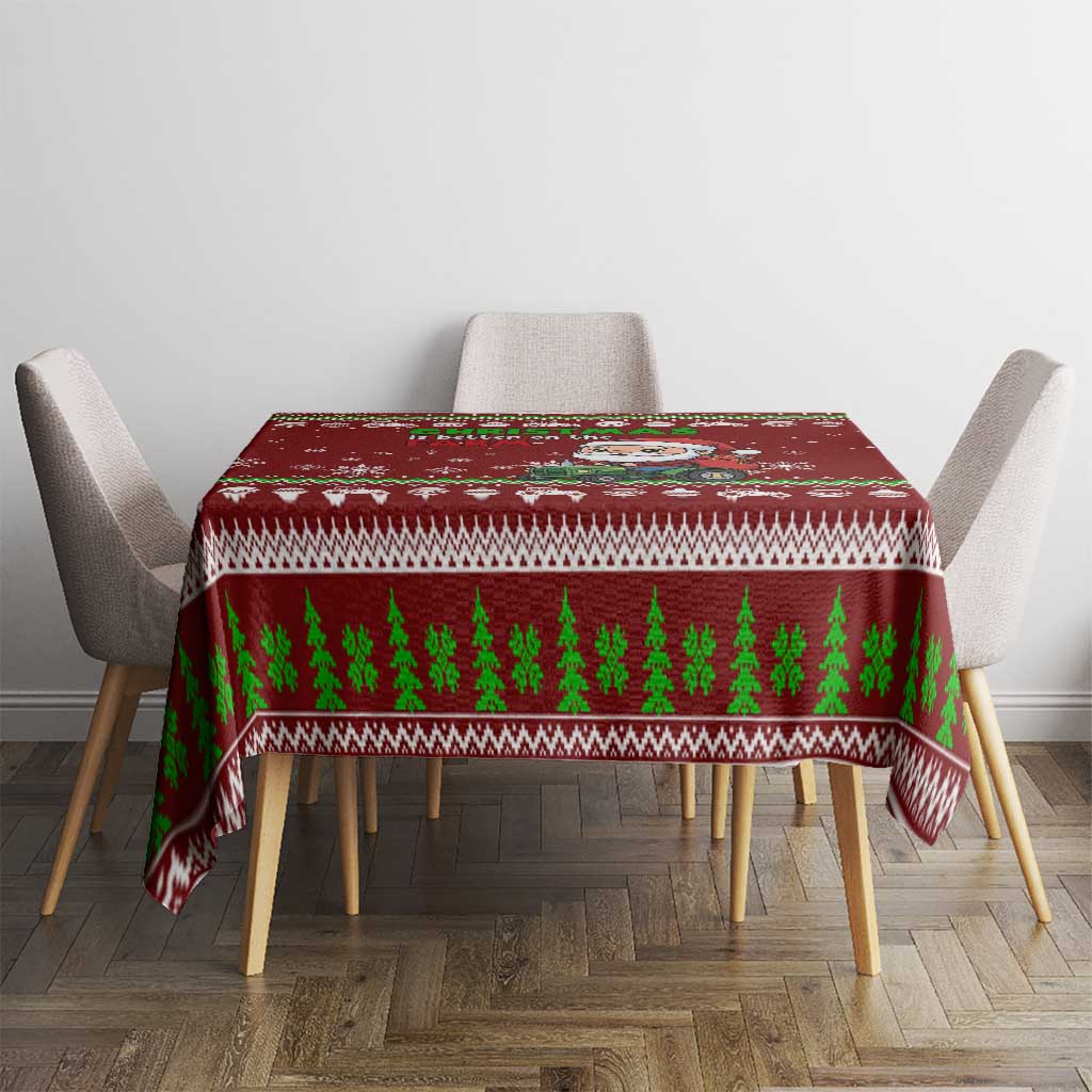 Tractor Santa Christmas Tablecloth Xmas Holiday Patterns - Wonder Print Shop